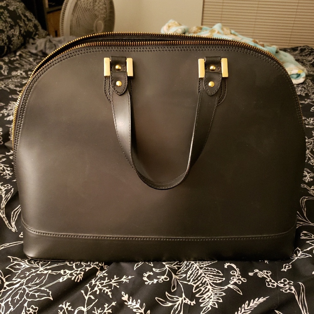 Black large tote leather